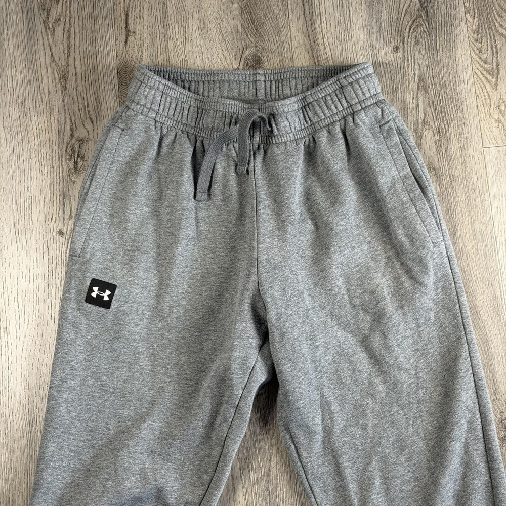Under Armour Sweatpants Mens Small Gray ColdGear Fleece Joggers Elastic Waist